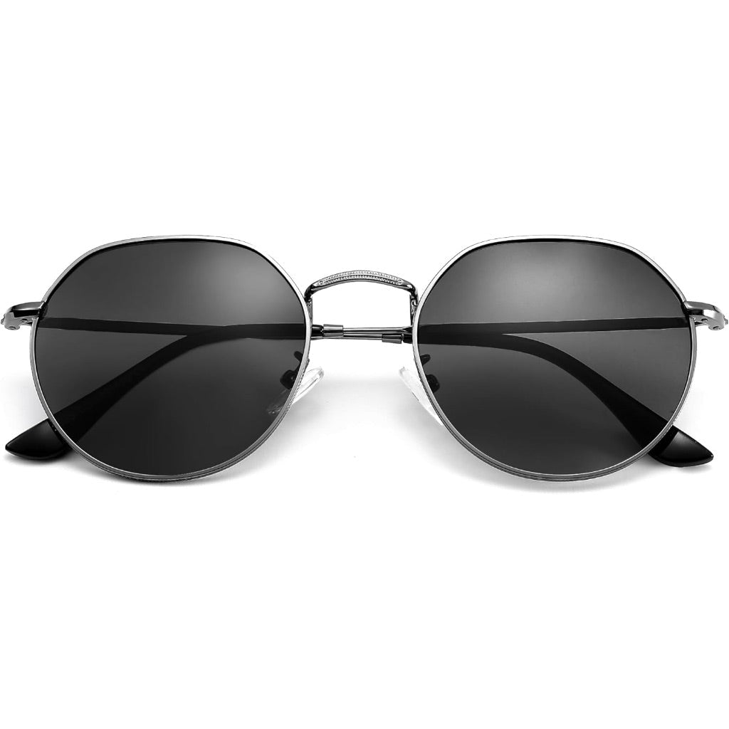 Pro Acme Unisex Adult Vintage Round Sunglasses - Black/Black Gray Polarized, 53/25/145