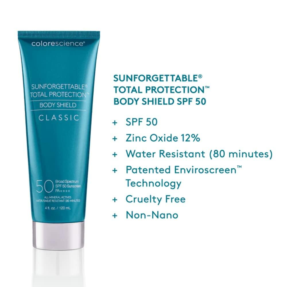 Colorescience Sunforgettable Total Protection Body Shield Classic Mineral Sunscreen, SPF 50, 4 fl. oz.