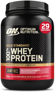 Optimum Nutrition Gold Standard 100% Whey Protein Powder - Delicious Strawberry, 2lb