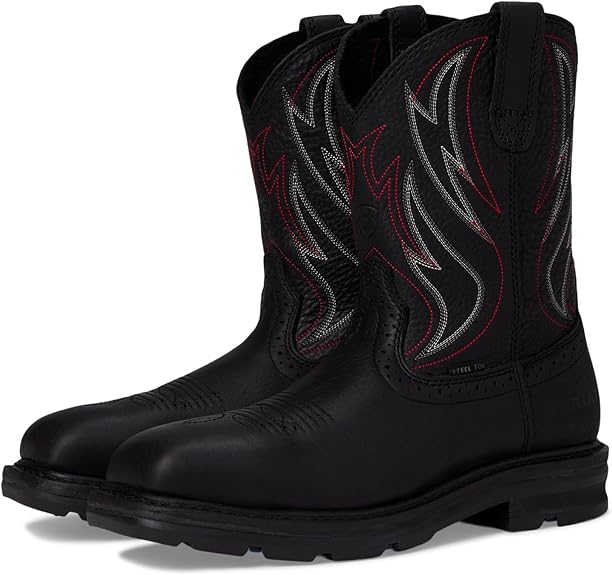 Ariat Men's Sierra Shock Shield Steel Toe Work Boots - Black, Size 8 Wide