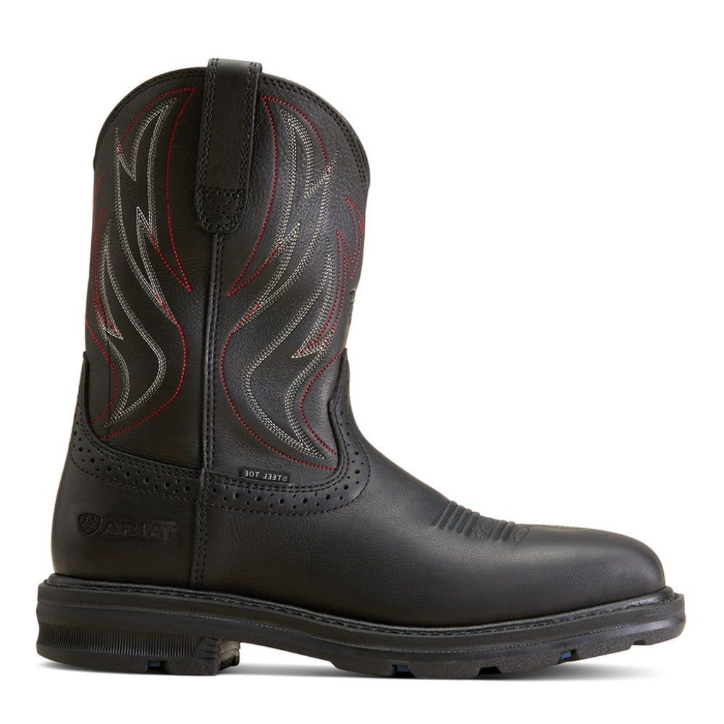 Ariat Men's Sierra Shock Shield Steel Toe Work Boots - Black, Size 8 Wide