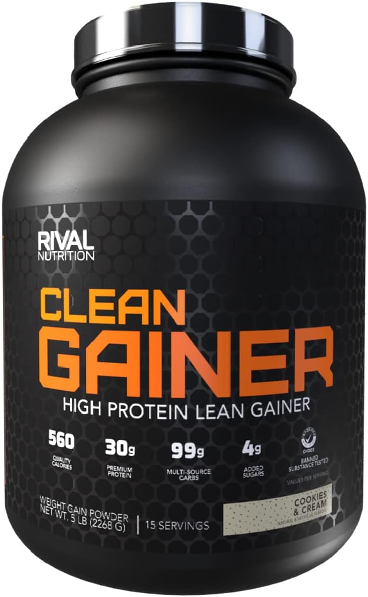 Rival Nutrition Clean Gainer Protein Powder - Cookies & Cream Flavor, 5 lbs