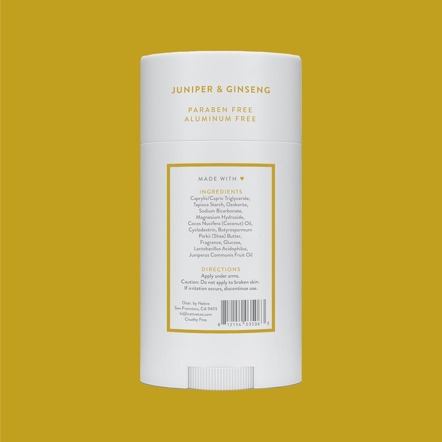 Native Aluminum-Free Clean Deodorant - Juniper and Ginseng, 2.65 oz.