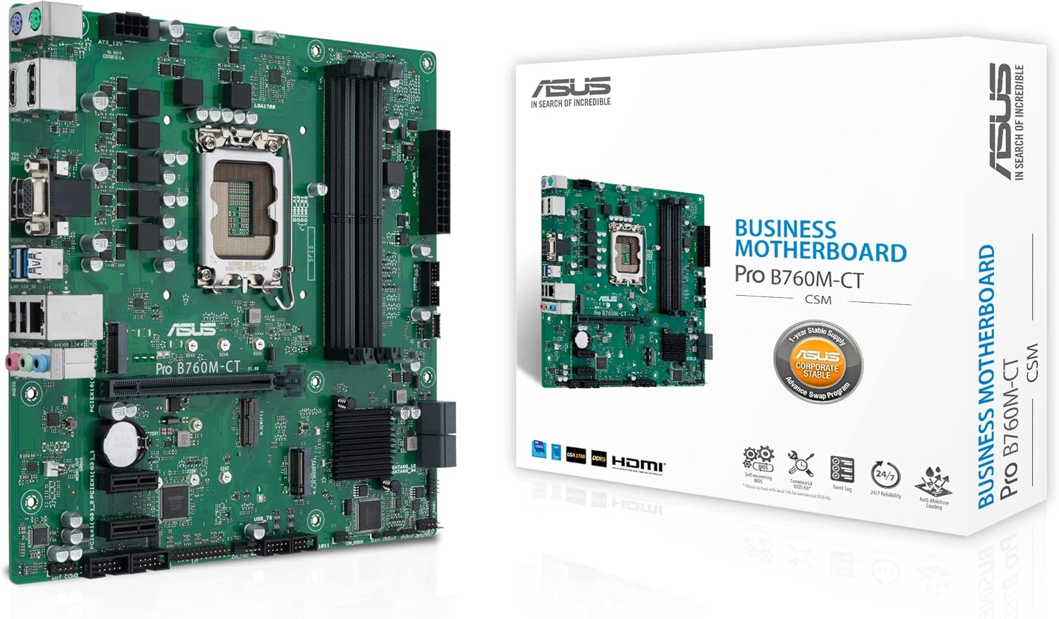 ASUS Pro B760M-CT CSM LGA 1700 Micro-ATX Motherboard