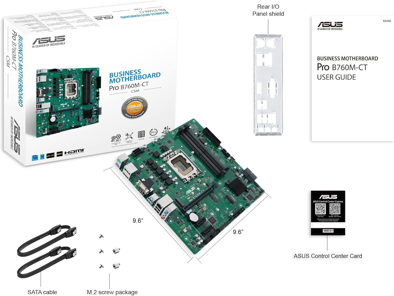 ASUS Pro B760M-CT CSM LGA 1700 Micro-ATX Motherboard