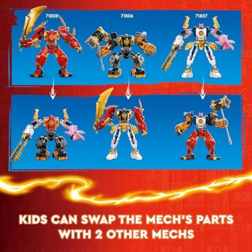 LEGO NINJAGO Kai’s Elemental Fire Mech Action Figure w/Kai & Zane Minifigs 71808