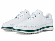 adidas Unisex MC80 Spikeless Golf Shoes - White/Silver/Green, Size 4 (M)/5 (W)
