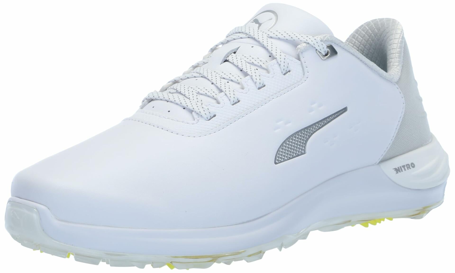 Puma Men's Phantomcat Nitro Wide Golf Shoes, White/Silver Feather/Gray, 7.5W
