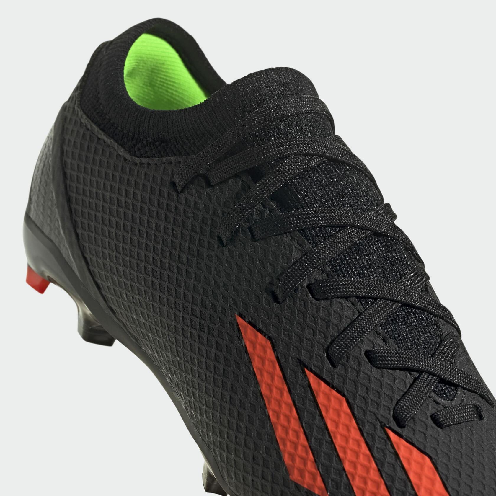 adidas Unisex X Speedportal.3 FirmGround Soccer Cleats - Black/Red/Green, 7.5/8.5