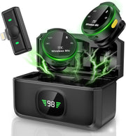 Wireless Lavalier Microphone for iPhone 14/13/12, Hi-Fi Audio, 700ft Range, Noise Cancellation, 30H Battery (2 Pack)