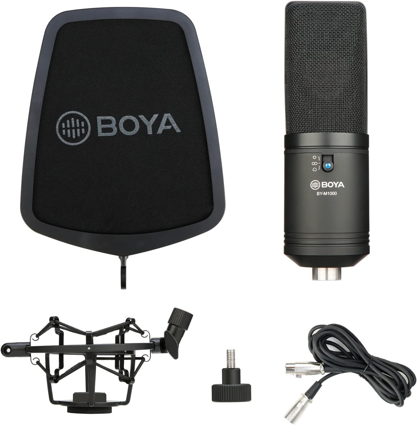 BOYA BY-M1000 Large-Diaphragm Condenser Studio Microphone with 3 Polar Patterns