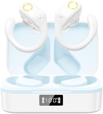 Mysic Wireless Bluetooth Earbuds, HiFi Stereo 60H Playtime, ENC Noise Canceling, IPX7 Waterproof - White