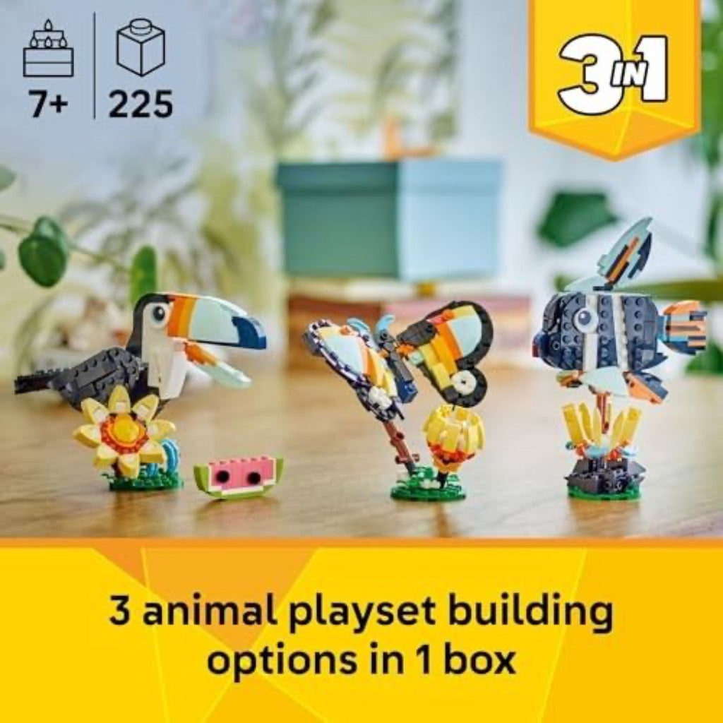 LEGO Creator 3-in-1 Wild Fauna: Tropical Toucan Building Set 31173, 225pcs *DAMAGED BOX*