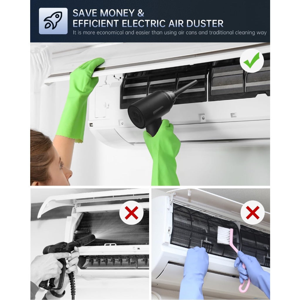 Rechargeable 3-in-1 Compressed Air Duster, 51000 RPM Motor, 9000mAh Battery