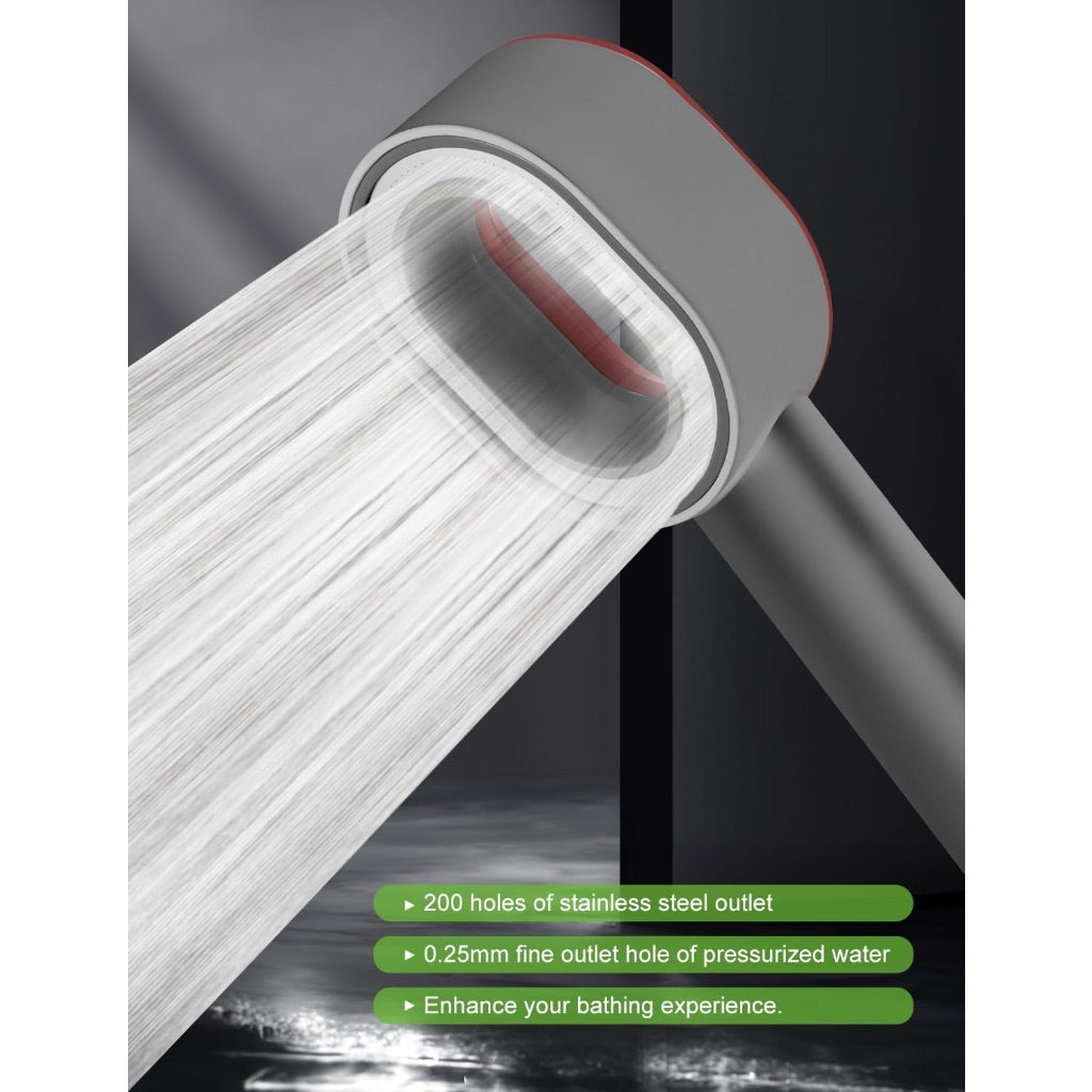 Handheld Shower Head with Advanced Filtration for Skin Improvement & Exclusive Pressure Boost Technology - Gray (AAXXHR)
