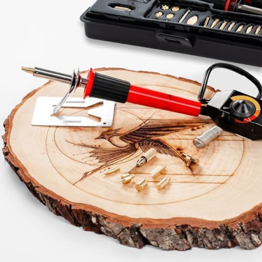 Scissor-Tailed 22pc Wood Burning Kit w/Adjustable Temperature Pen, 18 Tips/Accessories, and Storage Case