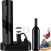 SOPPY Electric Wine Opene with Electric Vacuum Pump, Charging Station, Foil Cutter, Wine Aerator Pourer, Type-C Rechargeable