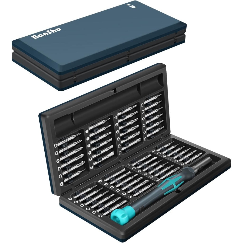 Banshu 49-in-1 Precision Screwdriver Set w/Case, Insulated Handle, 48 Magnetic S2 Steel Bit Heads
