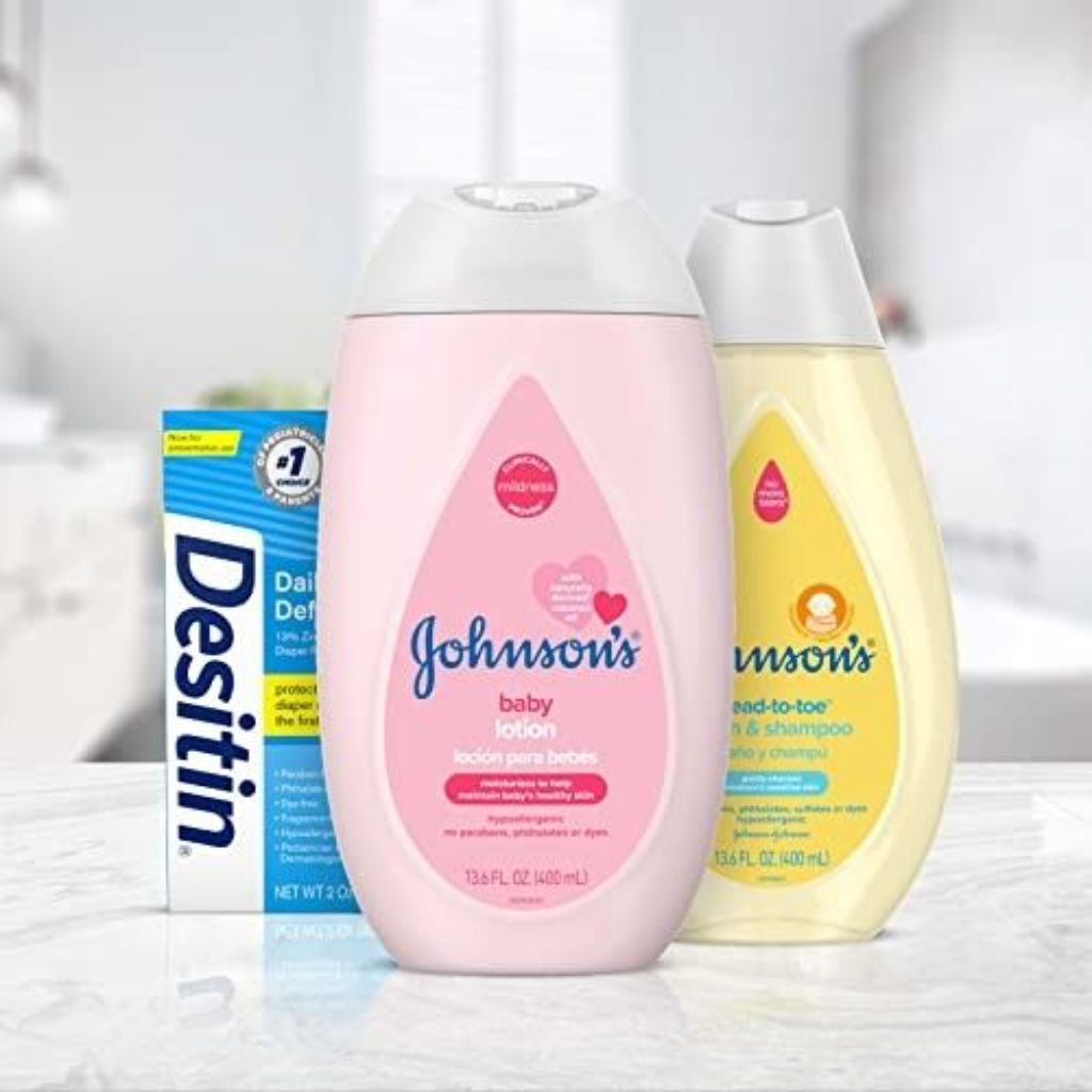 Johnson's Baby First Touch Gift Set Includes Baby Bath Wash & Shampoo, Body Lotion, & Diaper Rash Cream - 3ct