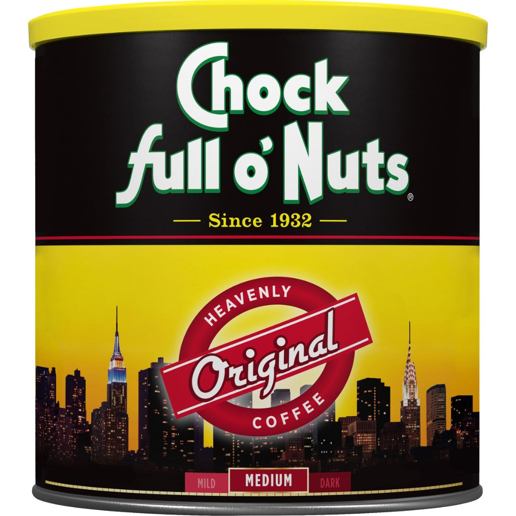 Chock Full o'Nuts Original Blend Ground Coffee, Medium Roast, 30.5 Oz Can