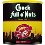 Chock Full o'Nuts Original Blend Ground Coffee, Medium Roast, 30.5 Oz Can