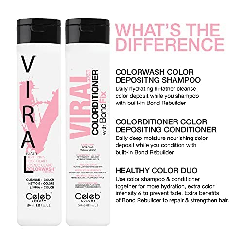 Celeb Luxury Viral Pastel Colorwash Color Depositing Shampoo - Light Pink, 8.25 fl. oz.