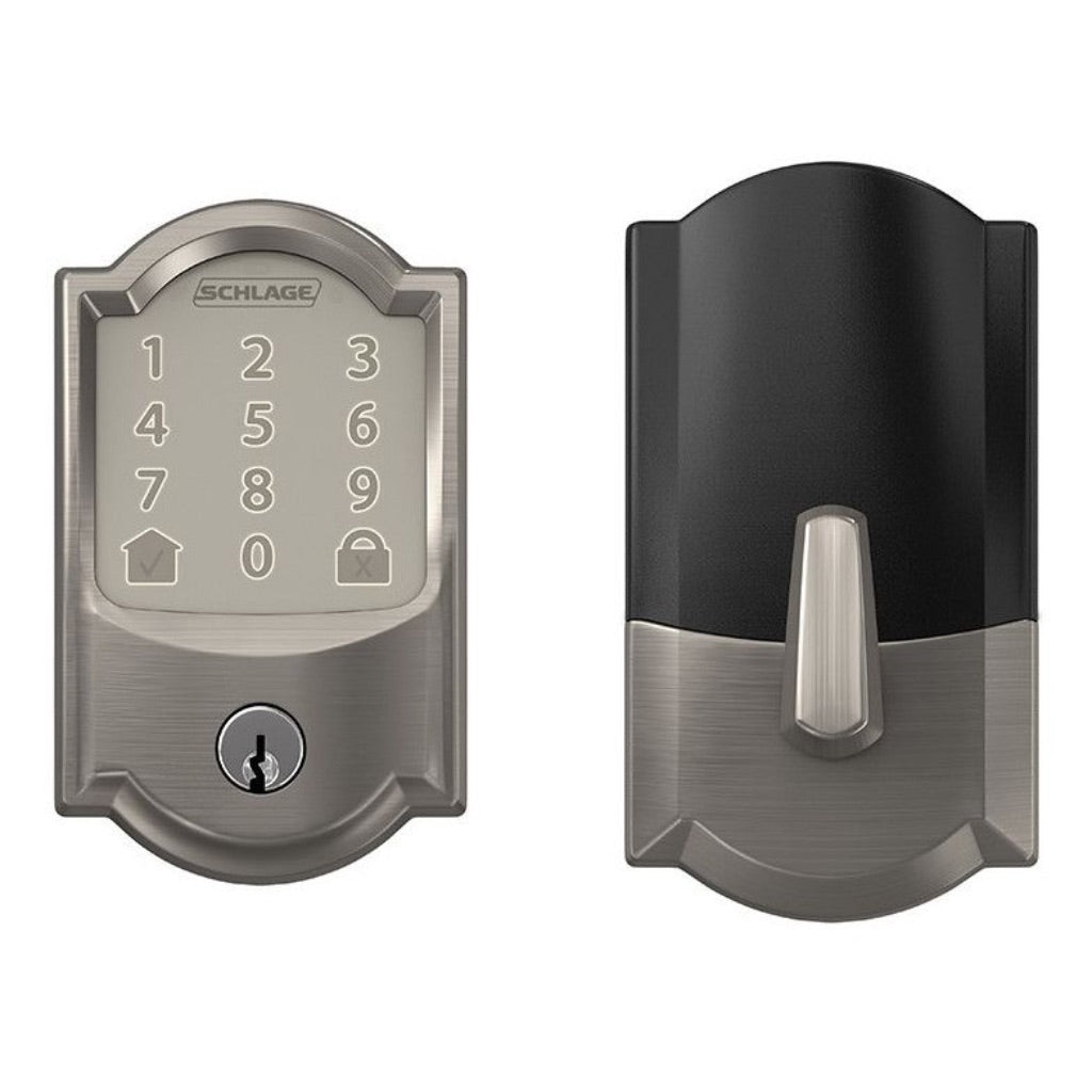 Schlage BE489WB-CAM Encode Wi-Fi Enabled Electronic Keypad Deadbolt with Camelot Trim - Satin Nickel