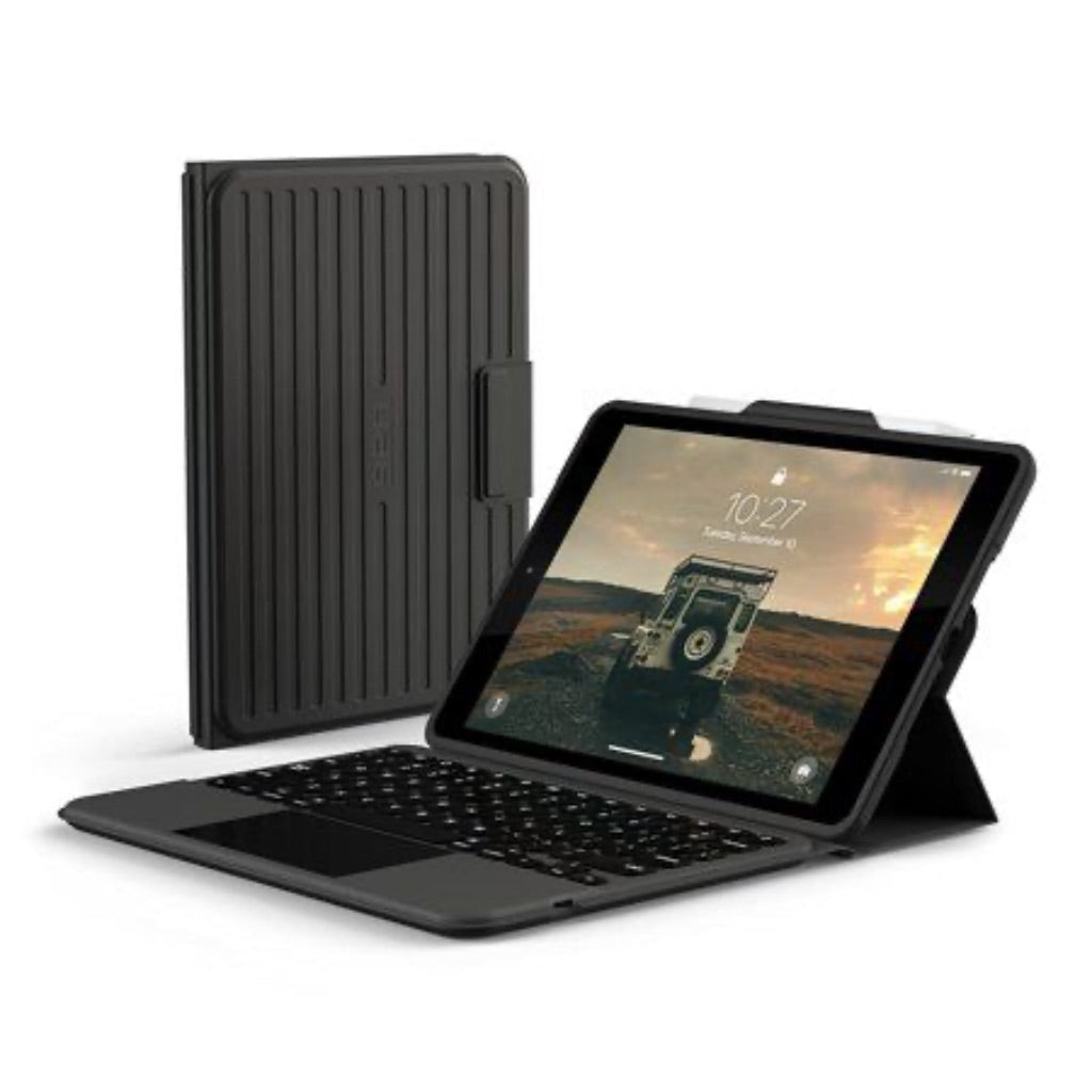 UAG Rugged Keyboard Folio for Apple 10.2-Inch iPad (9th/8th/7th Generations) with Trackpad and Bumper Case - Black
