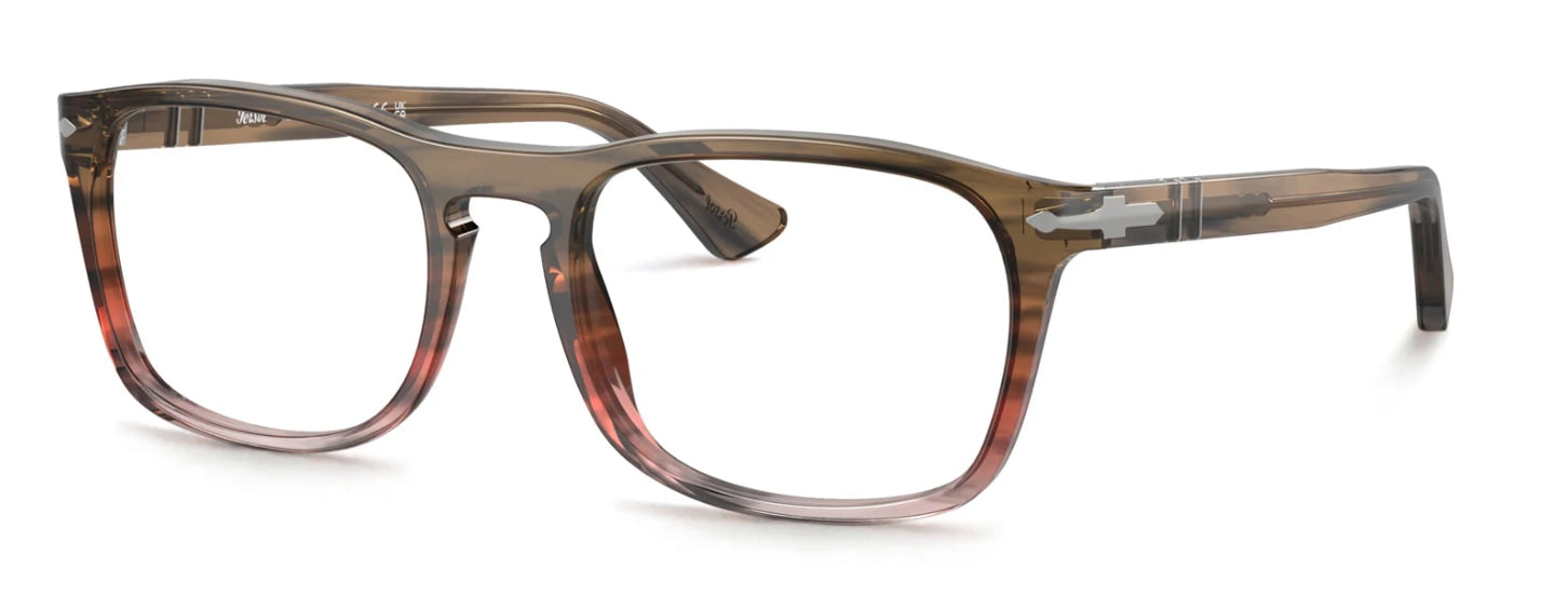 Persol Unisex Adult PO3344V 1206 Eyewear Frames - Striped Brown Gradient Red, 52/19/145
