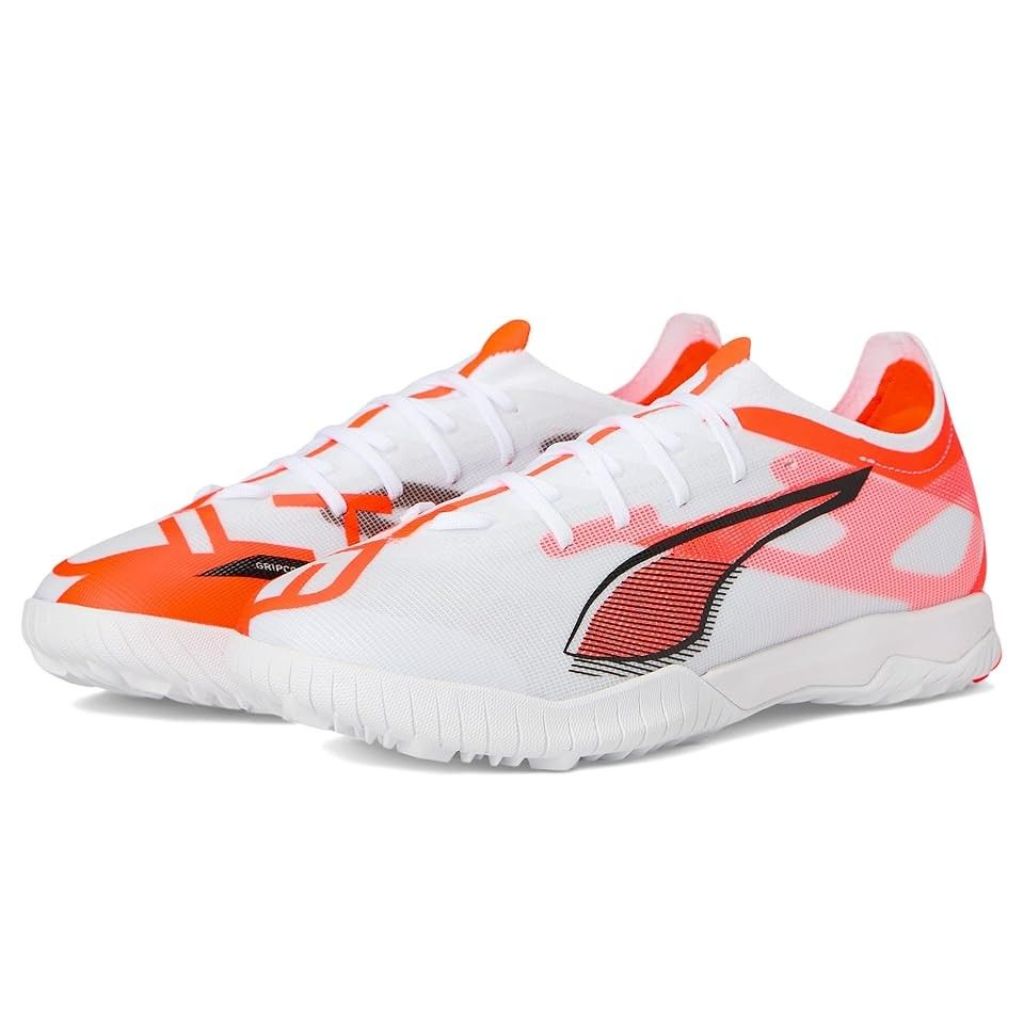 Puma Men's Ultra 5 Match TT Turf Soccer Cleats - Black/White/Glowing Red, Size 11