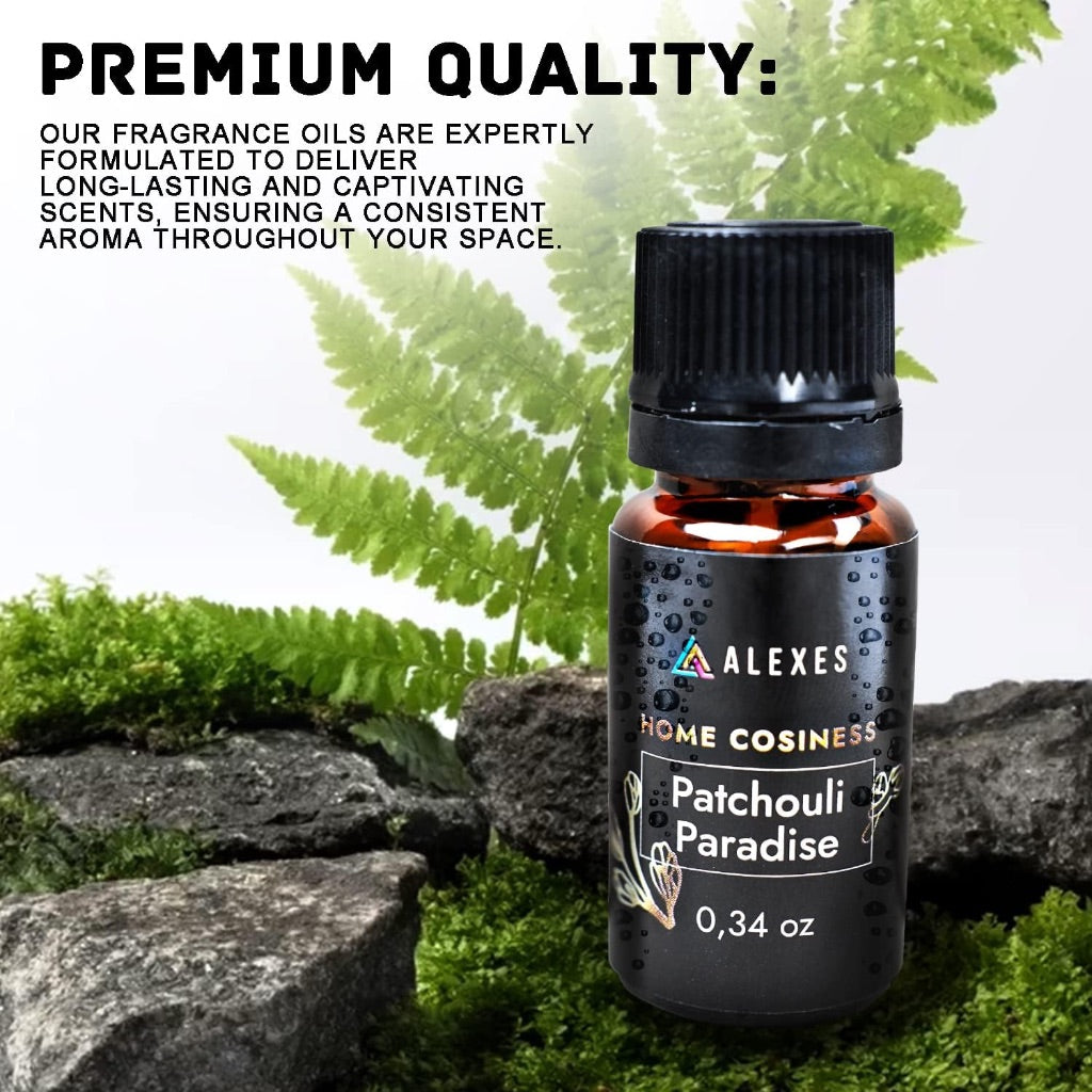 Scented Oil Gift Set of 6, 10mL Scented Oils - Apple Cinnamon, Turkish Coffee, Patchouli Paradise, Soft Leather, Cinnamon, Green Tea Tonic