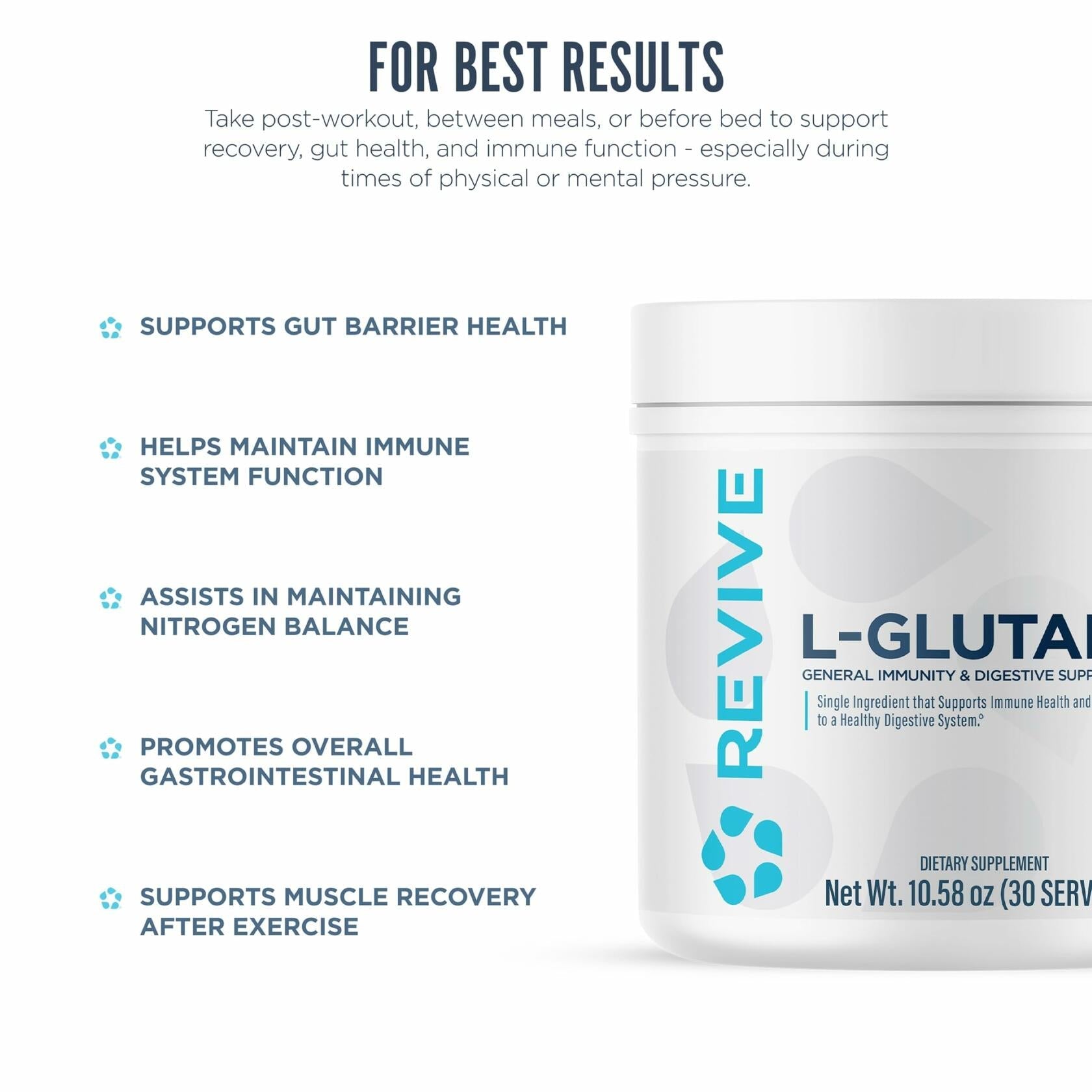 Revive MD L-Glutamine Powder, Unflavored, 30svgs