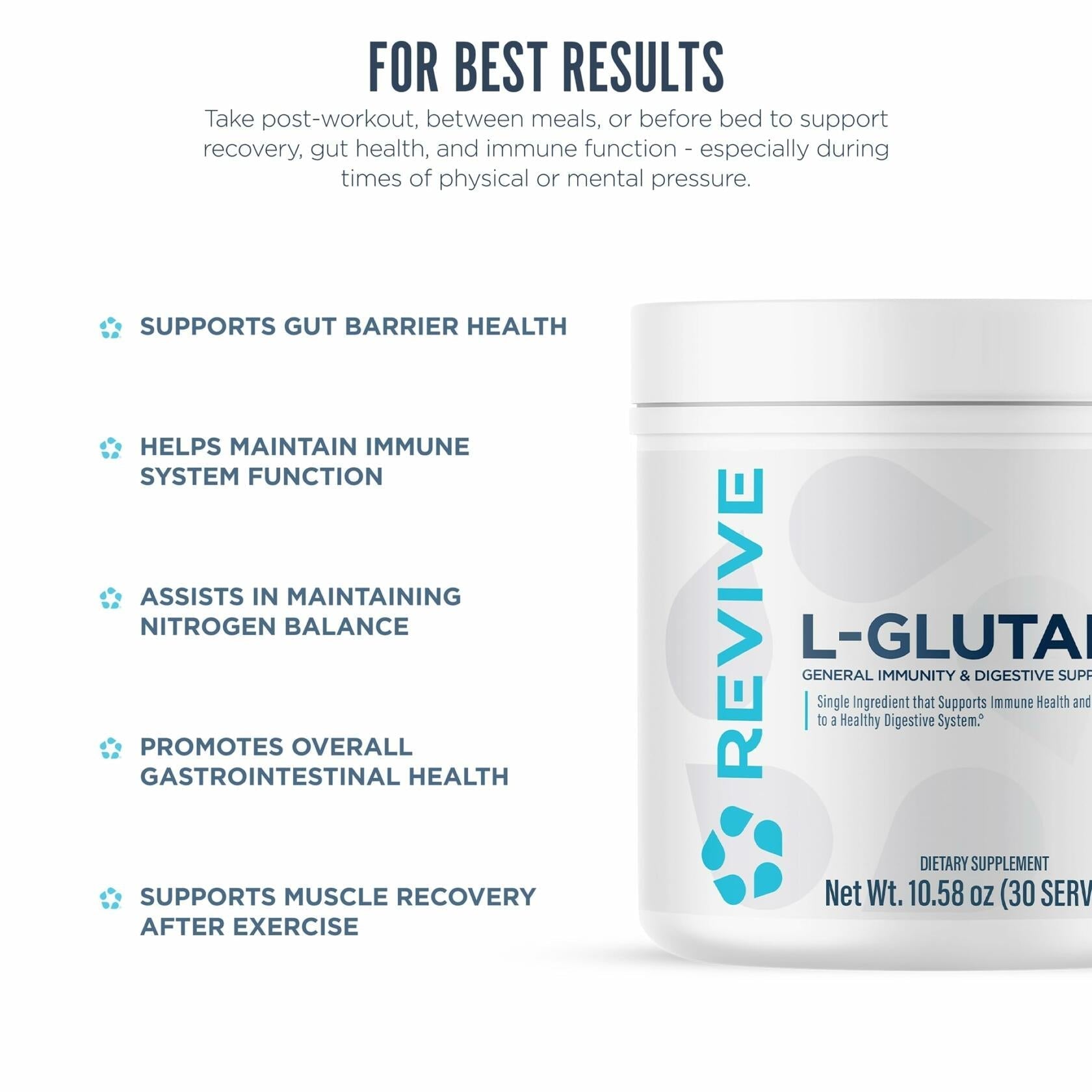 Revive MD L-Glutamine Powder, Unflavored, 30svgs