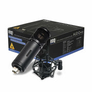 ROQ Audio M10C 34mm Diaphram XLR Condenser Microphone with Shock Mount, Black