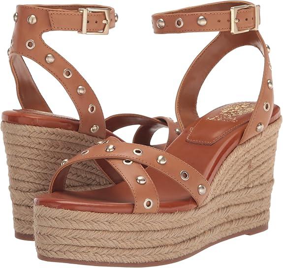 Vince Camuto Women's Feegella Espadrille Wedge Sandal, Golden Walnut, Size 9