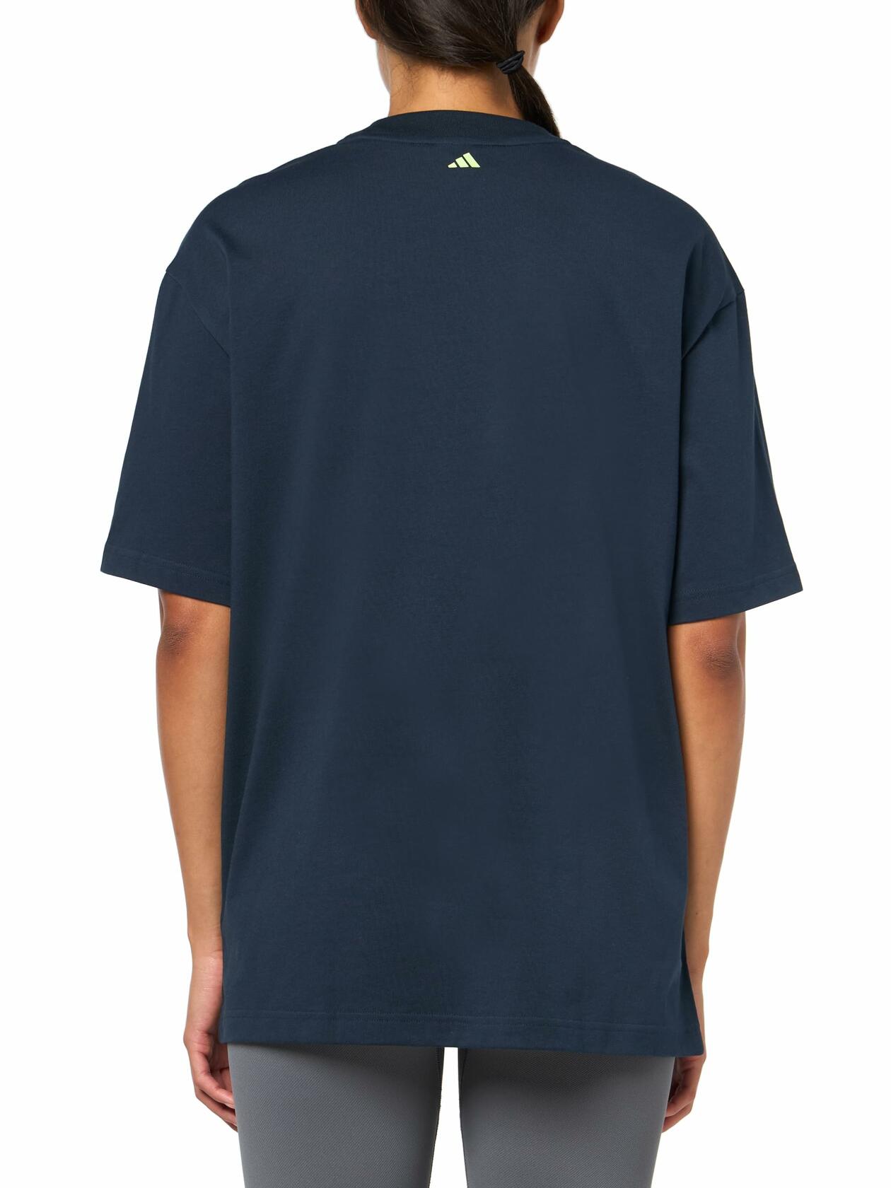adidas Women's Select Basketball Tee - Aurora Ink/Lucid Lemon, Size Small (Tall)