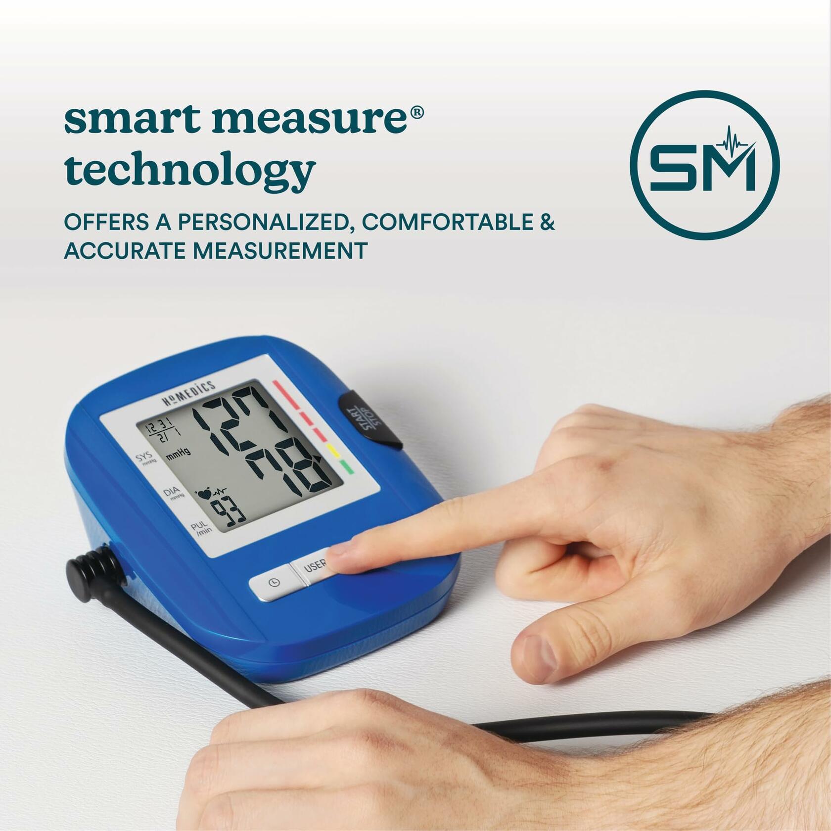 HoMedics Upper Arm Blood Pressure Monitor with Easy One-Touch Operation