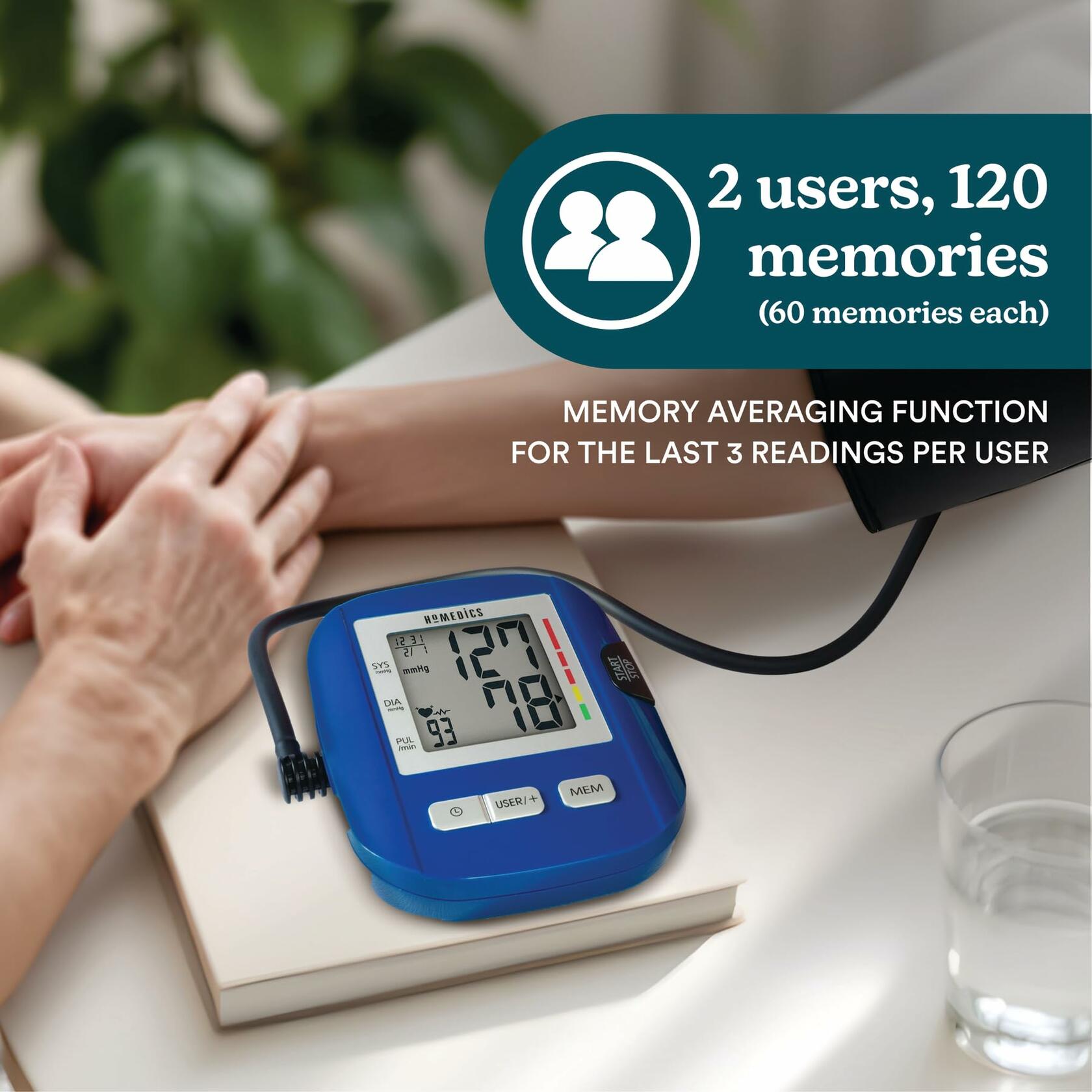 HoMedics Upper Arm Blood Pressure Monitor with Easy One-Touch Operation