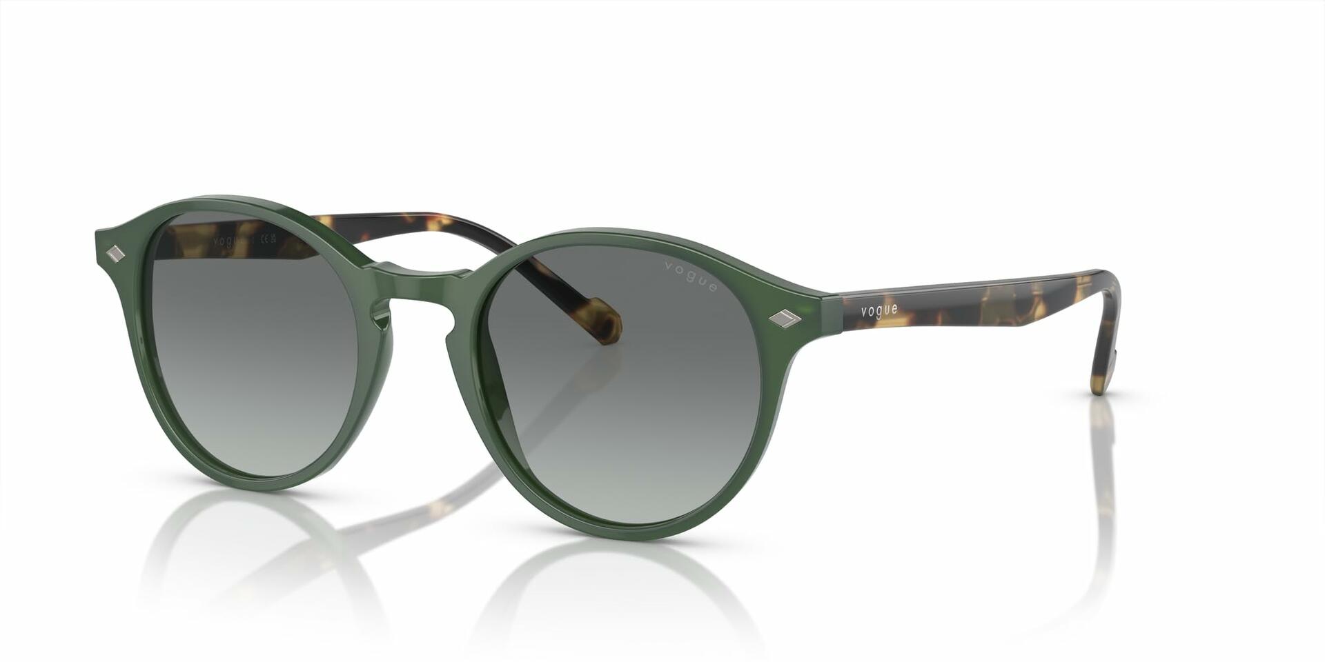 Vogue Eyewear Men's VO5327S Round Sunglasses, Dusty Green/Gray Gradient, 48mm