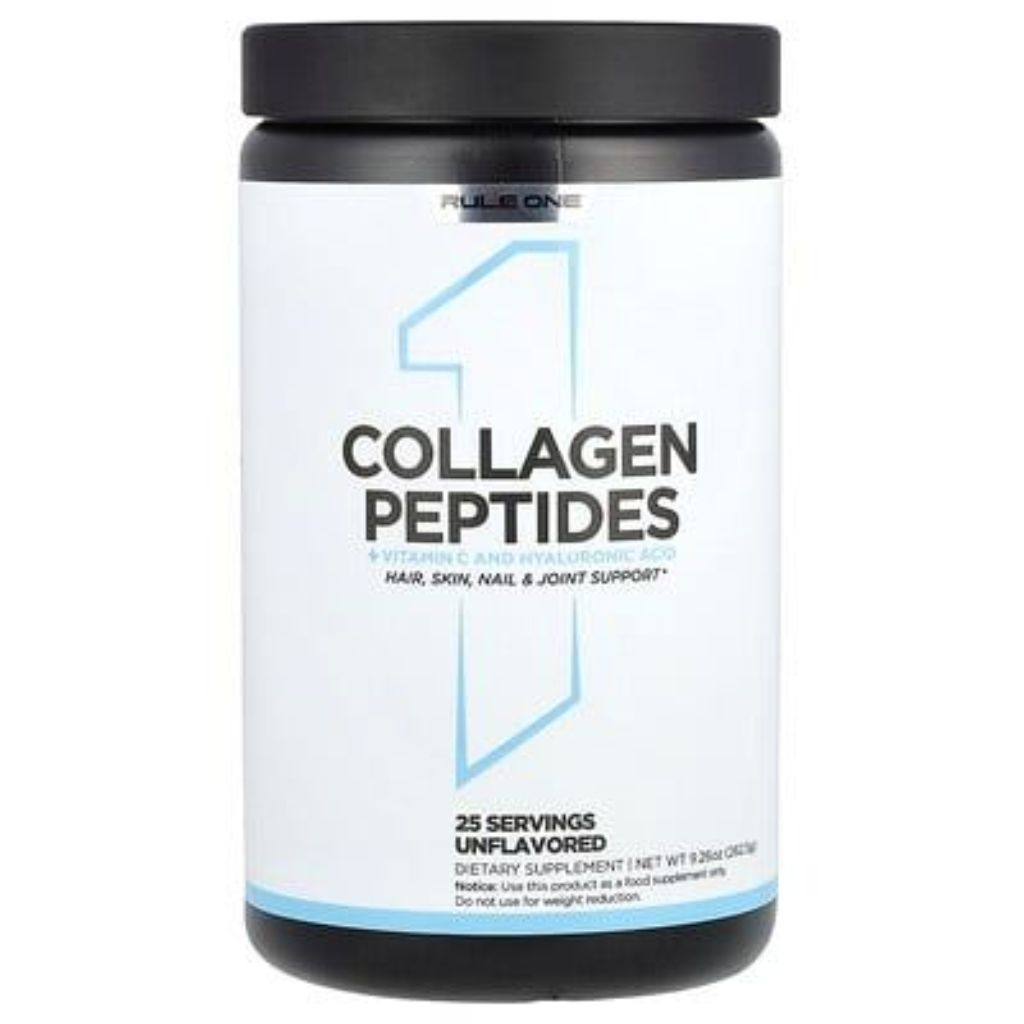 Rule 1 Collagen Peptides Powder w/Vitamin C and Hyaluronic Acid, Unflavored, 25 Servings