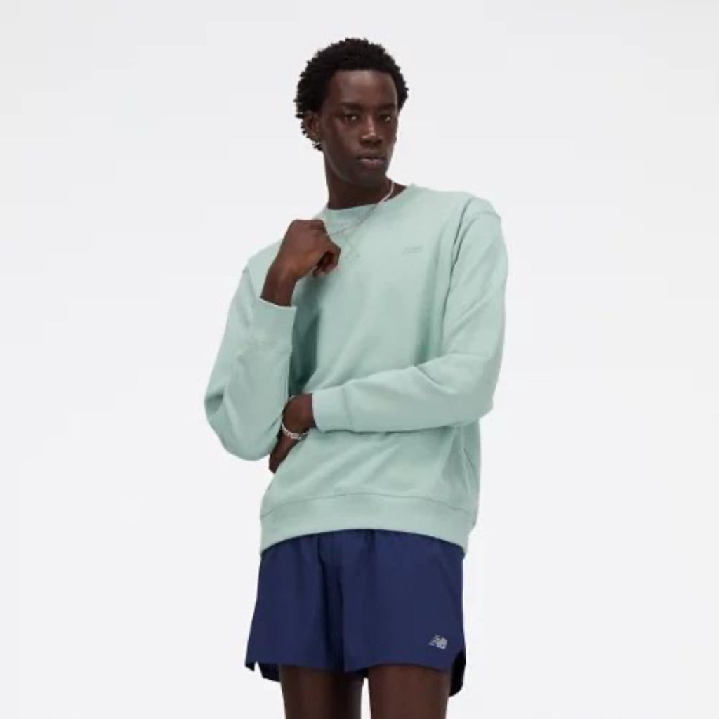 New Balance Men's Athletics French Terry Crew Green - Green, Size M