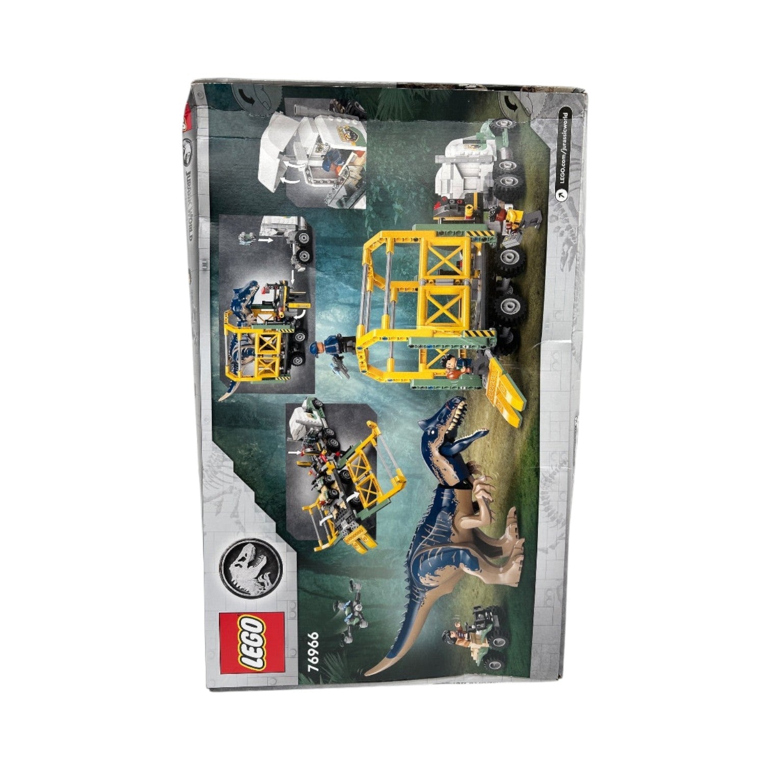 LEGO Jurassic World Dinosaur Missions: Allosaurus Transport Truck with Kenji, Darius and Yaz Minifigures, Jurassic World Dinosaur- Ages 8 and Up 76966