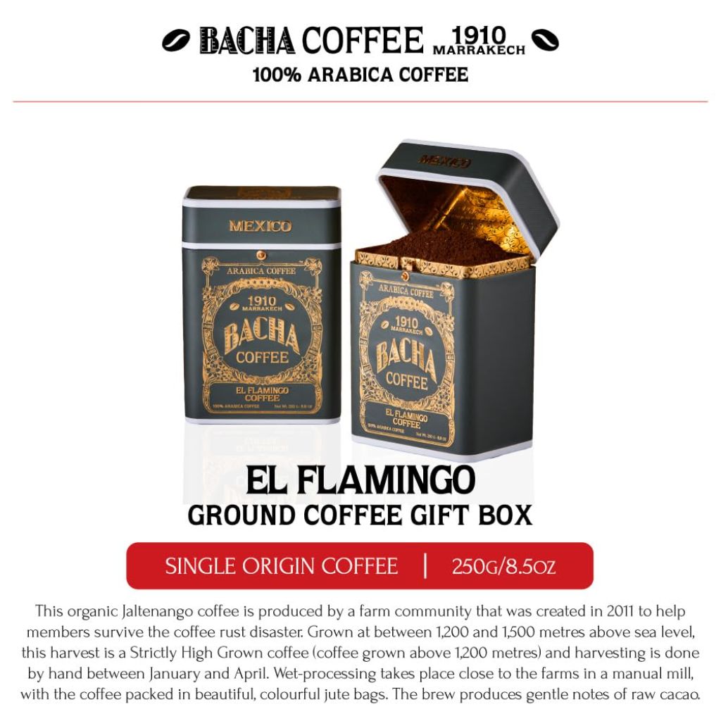 Bacha Coffee El Flamingo Medium Roast 100% Arabica Ground Coffee, 2 Pack