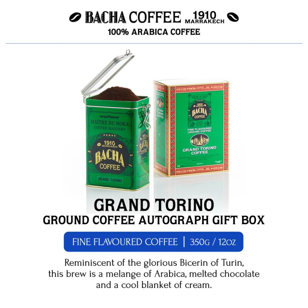 Bacha Coffee Autograph Collection Grand Torino Medium Roast Fine Ground Coffee, 350g