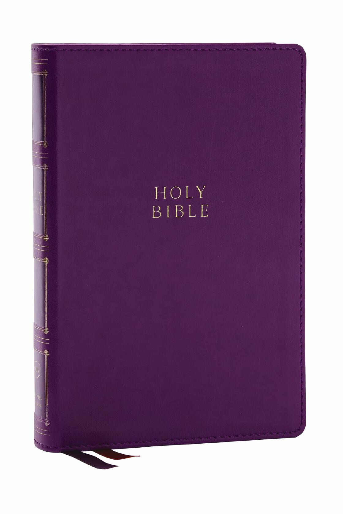 KJV Compact Center-Col Ref Bible, Purple Leathersoft, Comfort Print, Thumb Index