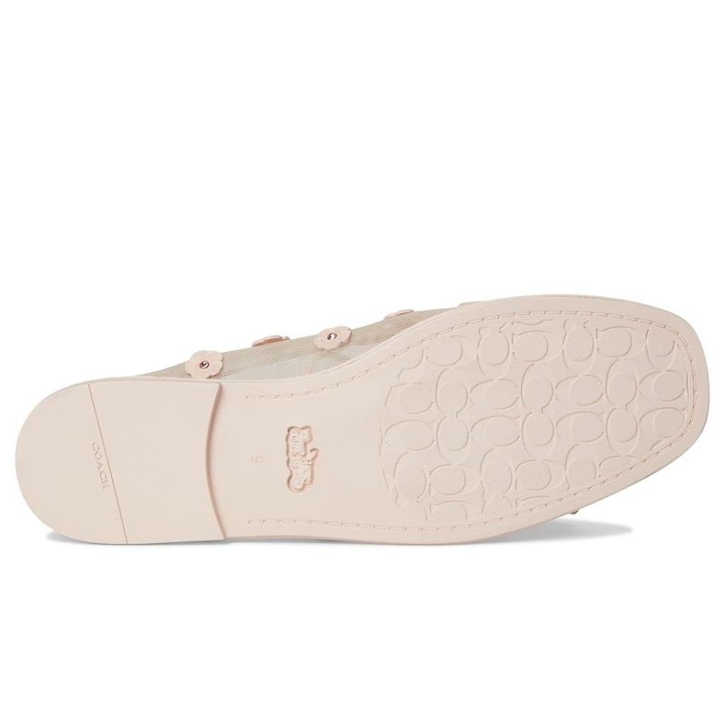 Coach Women's Emilia Tea Rose Mesh Mary Jane Flat Shoes - Blush, Size 6