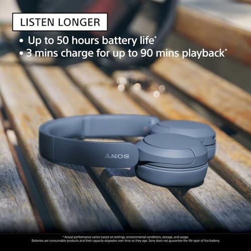 Sony WH-CH520 Wireless Bluetooth On-Ear Headphones w/Microphone, Beige