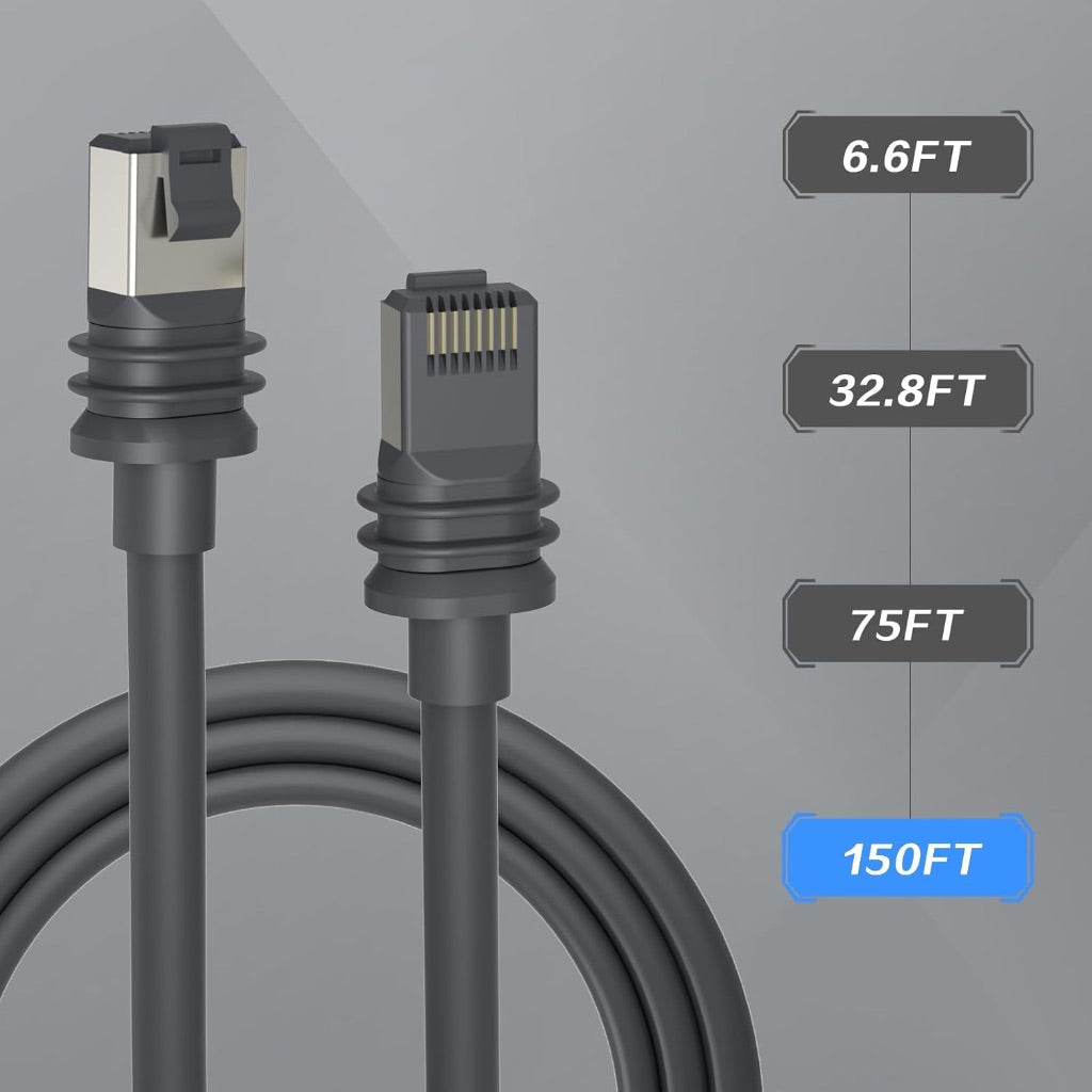 Starlink Gen 3 Replacement Cable for Standard V3 Dish Starlink, Waterproof Outdoor Extension Cable - Gray (150ft.)