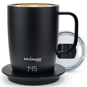 SMRTMUGG PRO Heated Coffee Mug, 4hr Battery Life, Adjustable Temp, 14oz - Black