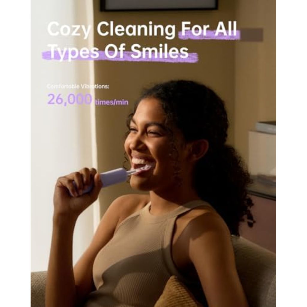 Laifen Wave Special Electric Oscillation & Vibration Sonic Electric Toothbrush with App - Misty Lavender)